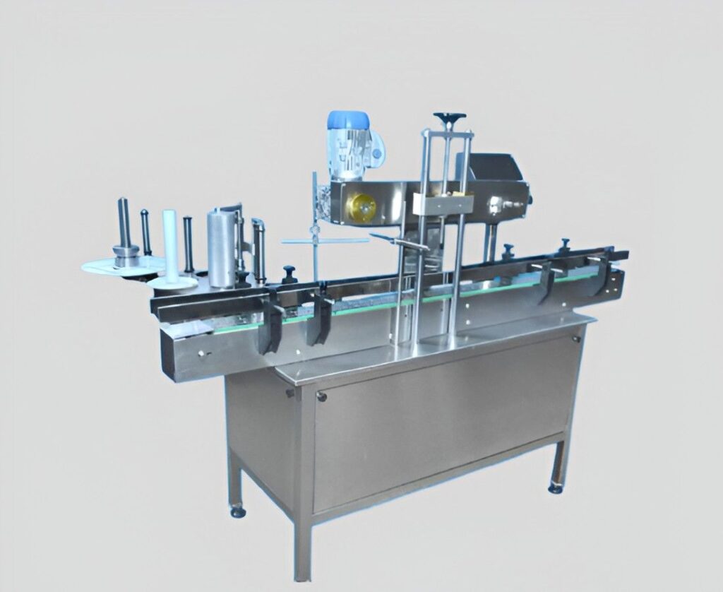 Square bottle labeling machine
